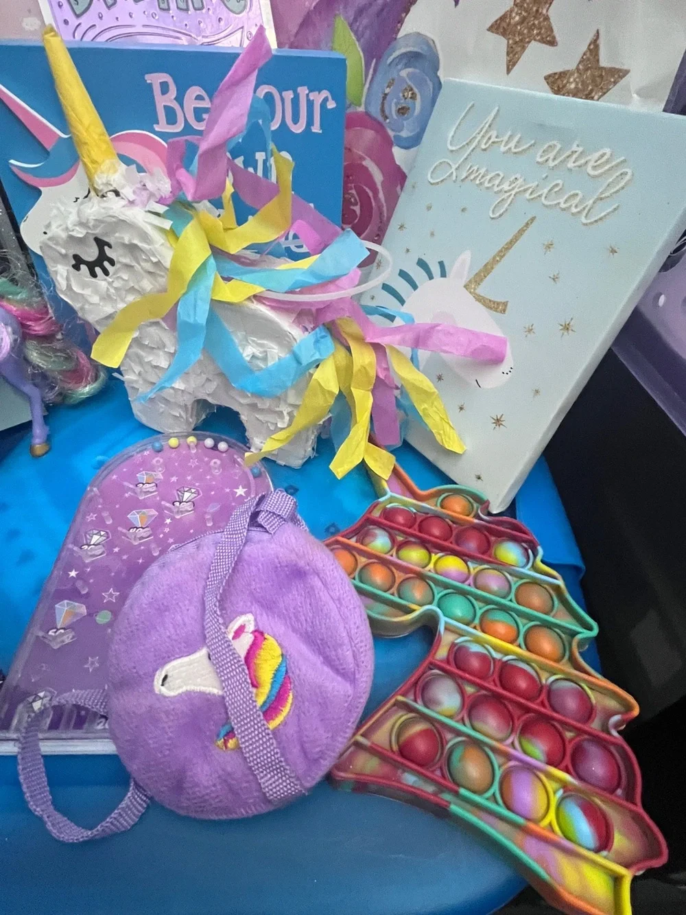 Unbranded Purple Unicorn Party or Room Decor Bundle - Magical Decorations & Toys